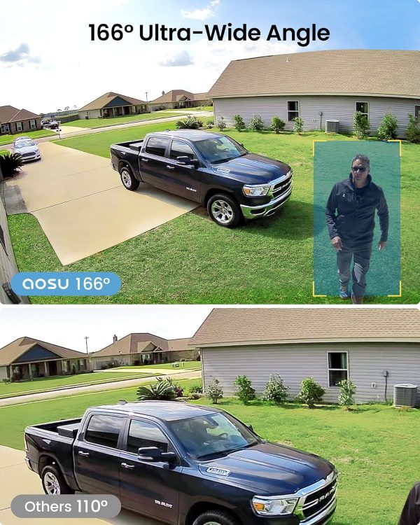 AOSU Security Cameras Wireless Outdoor, 5MP Ultra HD WiFi Home System, Triple Motion Detection, 166° Wide Angle, 365-Day Battery Life, Night Vision, 32G Local Storage,No Monthly Fee Supply - Image 5