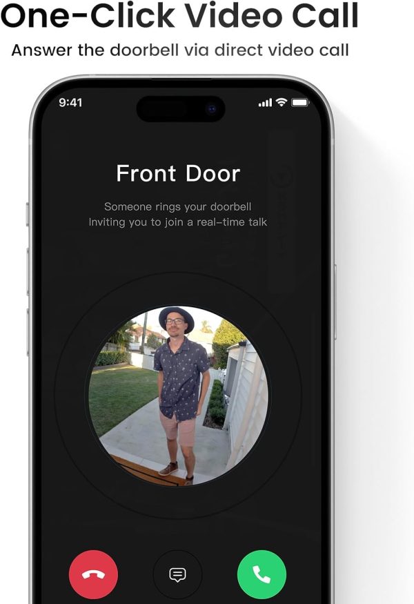 AOSU Doorbell Camera Wireless - Head-to-Toe View, Intelligent Package Detection, 2.4G Wi-Fi Video Doorbell with Chime, No Monthly Fees, Smart Human Detection, Works with Alexa and Google Assistant Supply - Image 4